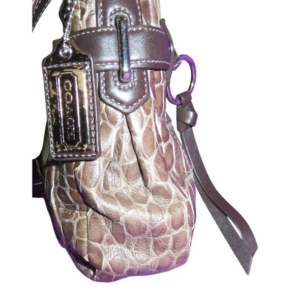 Coach 2011 Chelsea Brown Croc Embossed Leather crossbody satchel large hangtags - Picture 4 of 14